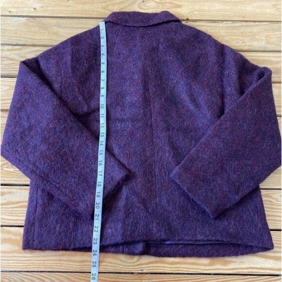 NWT Madewell Button Up Wool Jacket Size Small Women’s Purple Front Pockets - Picture 6 of 8